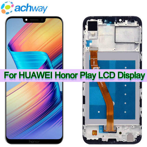 Tested New For Honor Play LCD Touch Screen Digitizer Assembly with Frame for Huawei Honor Play LCD Display COR-L29 2018 Replace