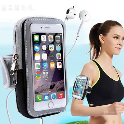 Water Resistant Armband Case for iPhone 13 Key Card Slot Touchscreen Fitting Bag for Samsung with Adjustable Elastic Key Holder