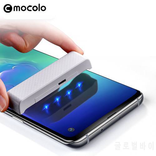 for Samsung S10 Screen Protector Mocolo S20 Note 10 Liquid Glued Curved UV Tempered Glass for Samsung S20 Plus Screen Protector