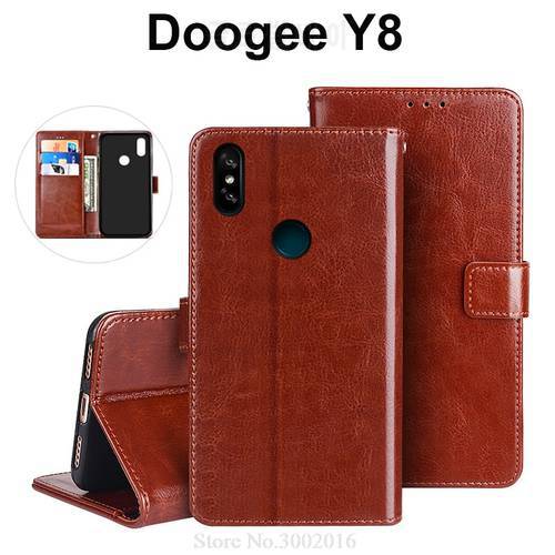 Free Shipping For Doogee Y8 Case Wallet Leather Wallet Phone Case For Doogee Y8 Flip Cover Silicone Case Stand With Card holder