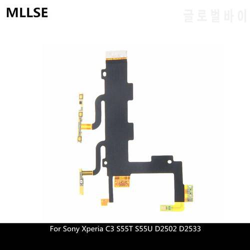 For Sony Xperia C3 S55T S55U D2502 D2533 Repair Power On/Off Button & Volume Up/down Buttons Switch Flex Cable