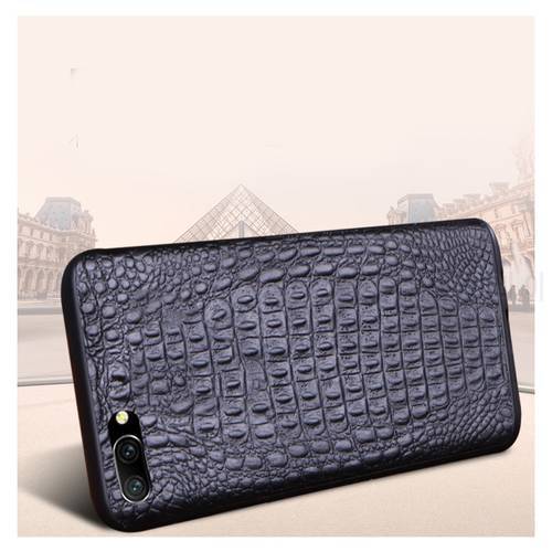 Honor 10 Case Fashion Crocodile Patterned Back Phone Accessories for Huawei Honor 10 Fundas Skin Genuine Leather Coque capa