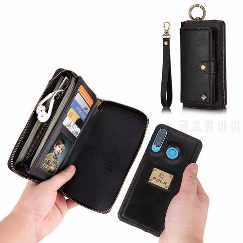 Purse Wristlet Phone Case For coque huawei p30 pro lite nova4e Funda Etui Luxury Leather Protective Wallet Phone Shell Cover bag