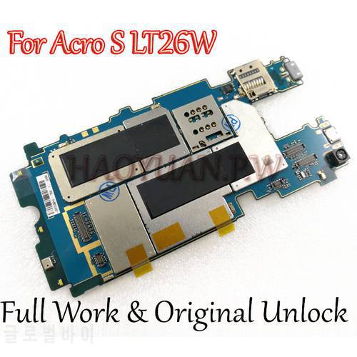 Full Work Original Unlocked Mainboard For Sony Xperia Acro S LT26W Motherboard Logic Circuit Electronic Panel Fast Shipping