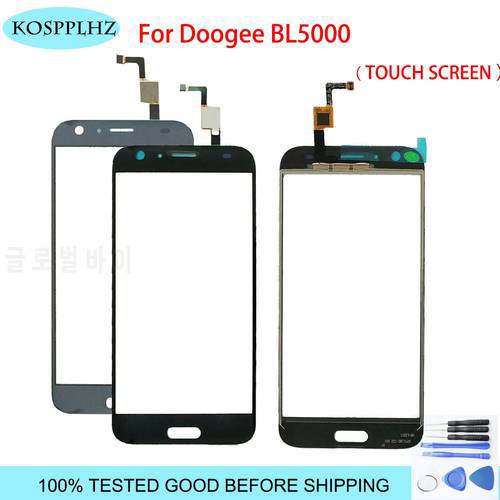 Black/ blue 5.5 inch front outer glass For Doogee BL5000 Touch Screen Touch Panel Lens Replacement For Bl 5000 + Tools