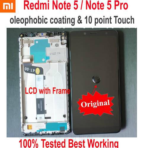 Original Best For Xiaomi Redmi Note 5 Pro MEG7S LCD Display 10 Point Touch Screen Digitizer Assembly with Frame Note5 Sensor