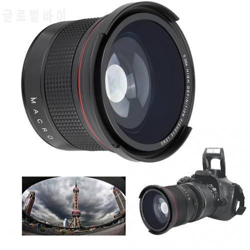 58mm 0.35X Fish Eye Super Wide Angle Fisheye Lens for Canon Nikon Sony DSLR Camera Fisheye Camera Lens Wide Angle Macro Lenses