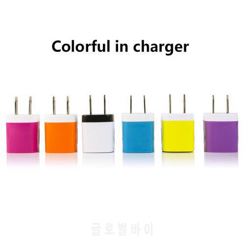 Hot Colorful Travel Wall Charge Charger Power Adapter USA Plug USB AC Charger For iPhone 12 X 8 7 6 5 5S Huawei Xiaomi 12 HTC
