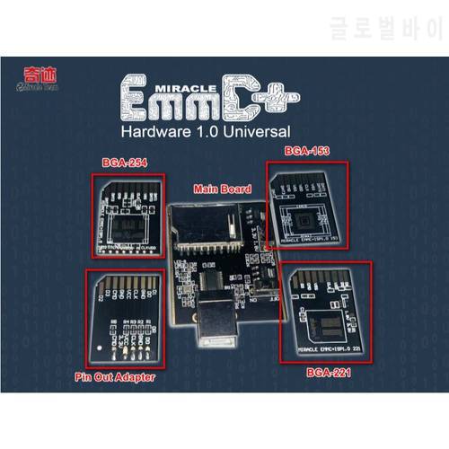 Original Miracle eMMC Plus adapter Tool+Hardware 1.0 universal Bga 221,153,254 plate for with Miracle thunder box work