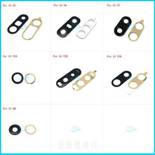 2PCS For LG G5 G6 G7 V10 V20 V30 Q6 Back Rear Camera Glass Lens With Adhesive Replacement Parts
