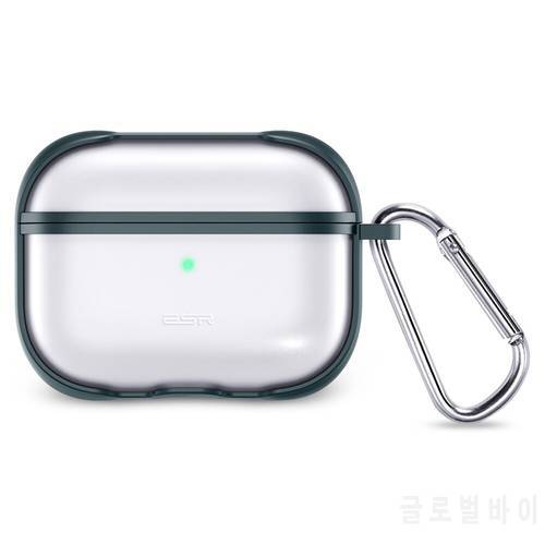 ESR Translucent Case for AirPods Pro Hybrid Protective PC Dutyproof Cover with Flexible TPU Frame and Keychain for AirPods Pro