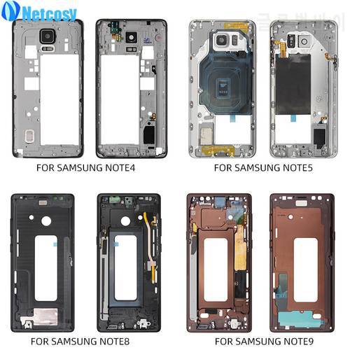 Netcosy Middle Frame Bezel Housing For Samsung Galaxy Note4 N910 Note5 N920 Note8 N950 Note9 N960 Mid Plate Chassis Cover
