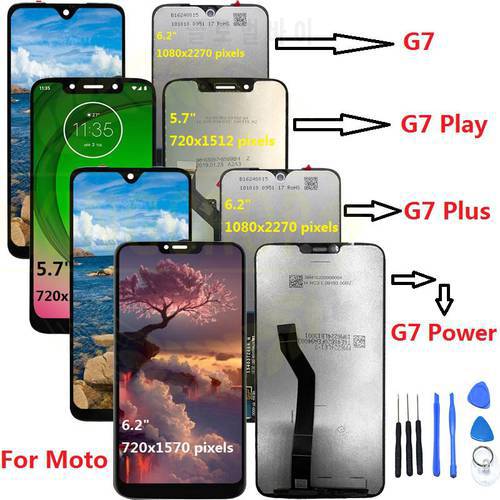 ORIGINAL G7 LCD For Motorola Moto G7 Power Display XT1955 LCD G7 Plus Touch Screen Digitizer G7 Play LCD Replacement XT1952 LCD