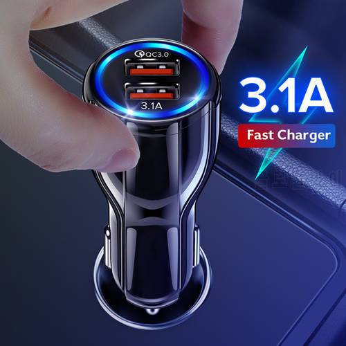 GETIHU 18W 3.1A Car Charger Universal Dual USB Fast Charging QC Mobile Phone Adapter For iPhone 12 11 Pro Max 8 7 Samsung Xiaomi