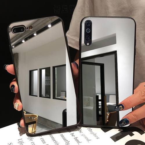Cases For Samsung Galaxy A30 A50 A10 A20 A70 A60 A40 M10 M40 A20E A30S A50S A6 Plus 2018 TPU makeup mirror Acrylic Cover case