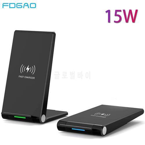 FDGAO 15W Wireless Charger 2 in 1 Fast Charging Stand For iPhone 12 Mini 11 Pro XS Max XR X 8 Airpods Pro Samsung S20 S10 S9