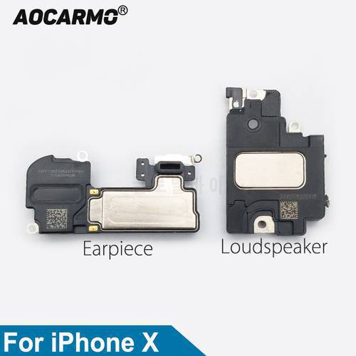 Aocarmo Top Earpiece Ear Speaker Bottom Loudspeaker Buzzer Ringer For iPhone X 10 Replacement Part