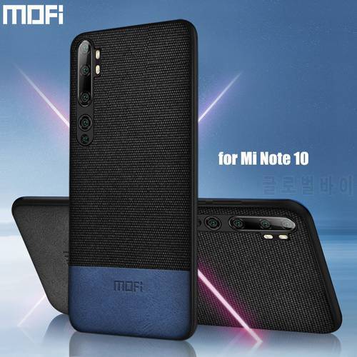 for Xiaomi Mi Note 10 case back cover mi note10 pro global shockproof fabric cloth shell capas silicone hard protect cases