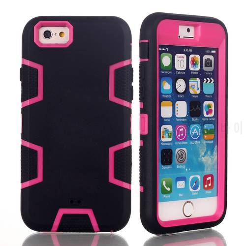 Hybrid Heavy Duty Shockproof Full-Body Protective Case with 3 Layer PC+Silicone for iphone 4/ 4S/ 5/ 5S/ 6 4.7/6 PLUS 5.5
