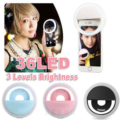 Selfie Light Ring Flash 36 LED Aro De Luz For iPhone Huawei Samsung Xiomi Photography Beauty Mobile Lentille Lente Celular Licht
