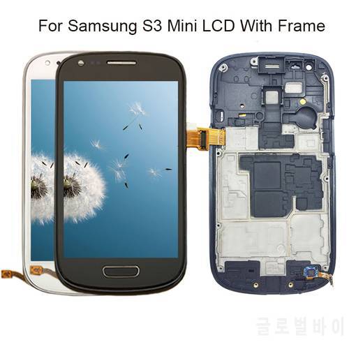 For Samsung Galaxy S3 Mini I8190 i8190N i8195 i8200 with frame Screen Touch Digitizer Assembly Replace 100% Tested