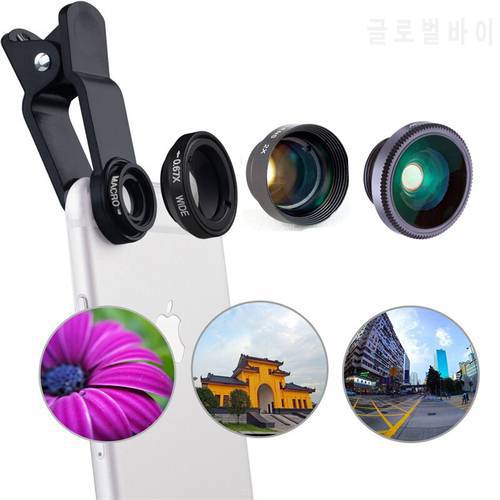 APEXEL 4 in 1 Camera Lens Kit 2X Telephoto Lens/180 Fisheye Fish Eye/Macro/0.67X Wide Angle Lens For iPhone Samsung Smartphones
