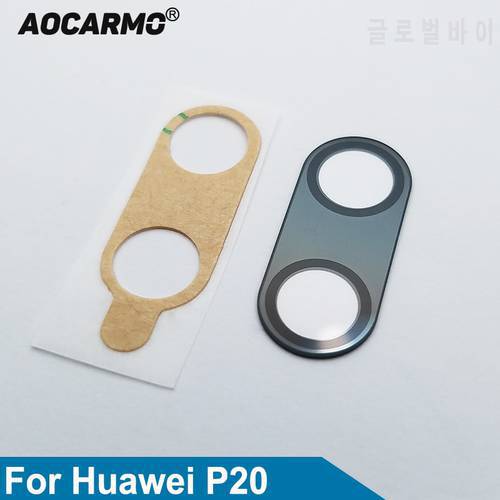 Aocarmo Rear Back Camera Lens Glass Ring Cover With Adhesive Replacement Part For Huawei P20 5.8