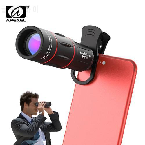 APEXEL HD 18X Monocular Zoom Lens Telephoto Telescope Lens With Tripod Camping Hunting Sports For iPhone Samsung Huawei Xiaomi
