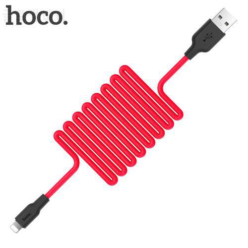 HOCO Silicone fast Charging USB Cable for Apple iphone 11 Pro X XS XS Max 8 7 6 Plus iPad Charger Fire resistance good hand feel