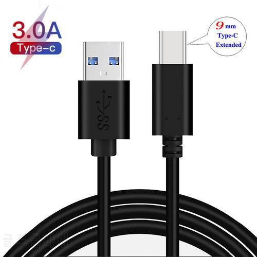 9mm Long USB Type-C Extended Tip Fast Charger 3A Cable for Blackview P10000 Pro,BV7000 Pro,BV8000 Pro,BV9000 Pro For BQ 5541L