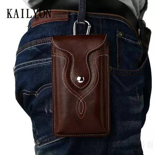 Universal Leather Waist Belt Clip Hook Loop Case Cover Bag Holster For Multi Smart Phone Smartphone Model Below 5.7 inch