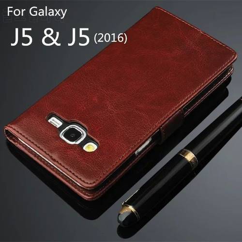 For fundas Samsung J5 J5000 High Quality Flip Cover Magnetic PU Leather phone case For Samsung Galaxy J5 2016 J510F J5100