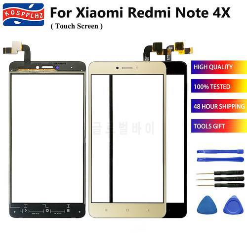 For XIAOMI Redmi Note 4X Touch screen Panel Outer Glass 100% Tested Work Red MI Note 4 X TouchScreen Oringinal New Part