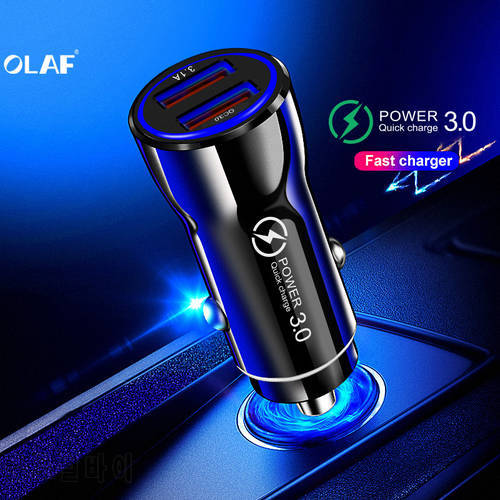 OLAF Quick Charger 3.0 USB Car Charger for Xiaomi mi 9 Huawei P30 Pro QC3.0 2 USB Port Fast Car Charging Mobile Phone Chargers