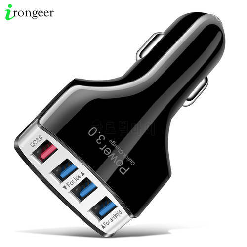 Car Charger Quick Charge 3.0 Phone Charger Car Fast Charging 4 Ports USB Car Portable Chargers for iPhone 12 Pro Cables QC 3.0