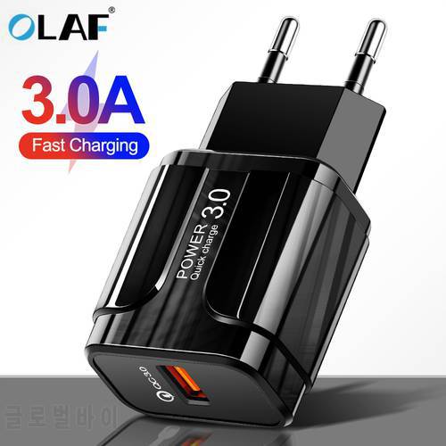 3A Quick Charge 3.0 USB Charger EU US Mobile Phone Charger Adapter for iPhone Xs MAX 7 8 QC3.0 Fast Charging for Samsung Xiaomi