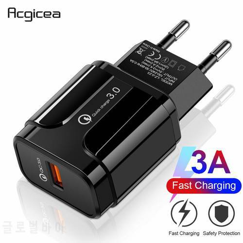 EU US USB Phone Charger Quick Charge 3.0 Fast Charging For Power Bank For Samsung S9 Huawei Phone tablet 5V 3A Universal Charger