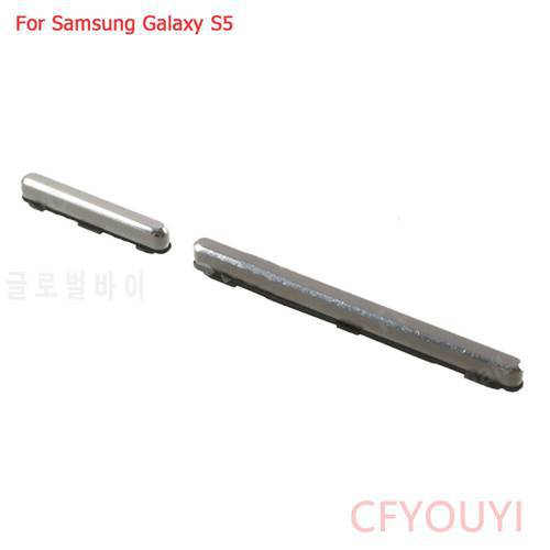 OEM for Samsung Galaxy S5 G900 Power Button and Volume Button Spare Part Silver Color
