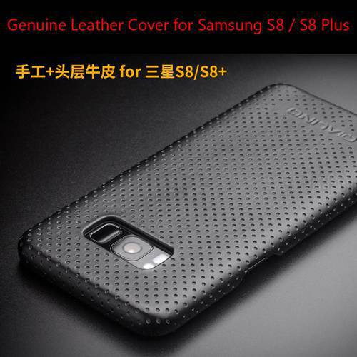 New Full Grain Leather Business cover for Samsung Galaxy S8 Real Qialino brand Genuine natural cow skin case for Samsung S8 Plus