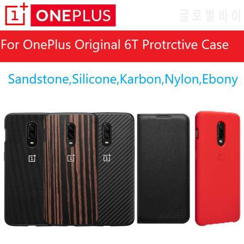 Original Oneplus 6T Case Stock A6013 Official Box 100% Original (Bulk Prices) Oneplus 6T Silicone Nylon Sandstone Karbon Cover