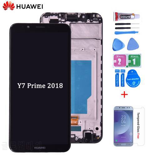 Full LCD DIsplay + Touch Screen Digitizer Glass Assembly + Frame Cover For Huawei Y7 Prime 2018 LDN-LX1 LDN-LX2/ LDN-L21 LDN-L22