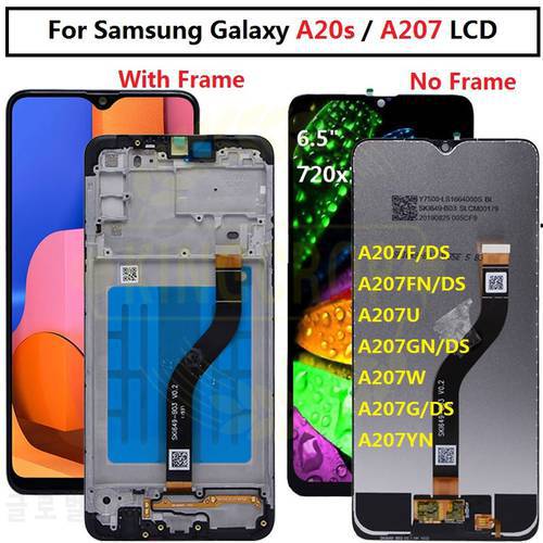 For Samsung galaxy A20s lcd Digitizer Display Touch Screen For Samsung A207F/DS A207FN A207U A207W A207G/DS lcd with Frame