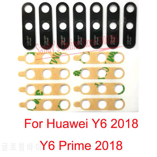 2 PCS New Rear Back Camera Glass Lens For Huawei Y6 2018 / Y6 Prime 2018 Main Big Back Camera Lens Glass Cover Repair Parts