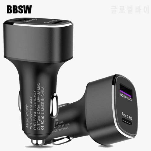 USB-C PD+QC3.0+SuperCharge Quick Car Fast Charger For iPhone 11 Pro XS MAX XR 8 Plus SAMSUNG S10 S9 S8+ For HUAWEI P30 Pro P20