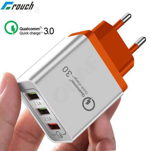 18W Quick Charge 3.0 Fast USB Charger For iPhone 8 XS Samsung Xiaomi huawei Travel Wall EU US Plug Mobile Phone Charger adapter