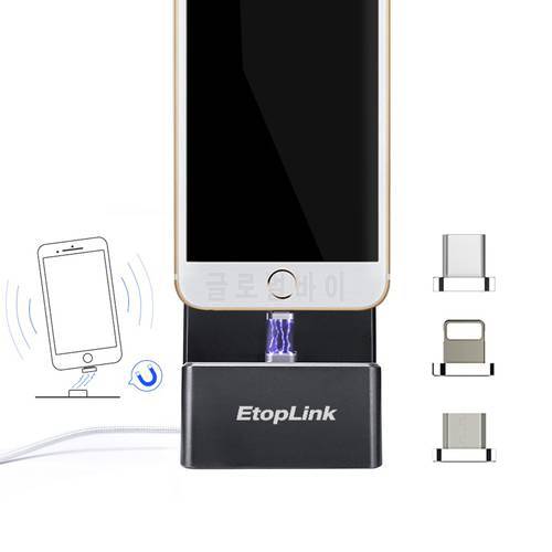 EtopLink Portable Magnetic Charge Micro USB Double Sided Connector Charging Station Desk Dock For Samsung Xiaomi HTC Huawei Sony