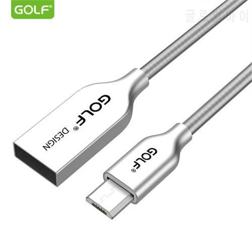 GOLF 1m Zinc Alloy Spring Micro USB Data Charging Cable for iPhone XS XR X 8 Huawei P8 Mate 8 Redmi Note4 Samsung S6 S7 LG G3 G4