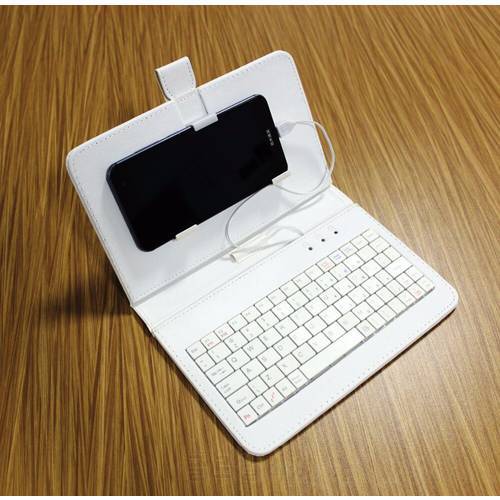 3-in-1 mobile phone case holder stand USB wired keyboard protector PU for Android OTG smartphones huawei xiaomi Samsung meizu