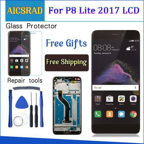 For Huawei P8 Lite 2017 LCD display Touch Screen Digitizer Assembly Replacement For Huawei P8 Lite 2017 Mobile Phone With Frame