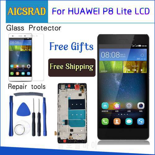 LCD For HUAWEI P8 Lite Display Touch Screen Digitizer Replacement LCD For HUAWEI P8 Lite Display ALE-L21 P8LITE L04 with frame